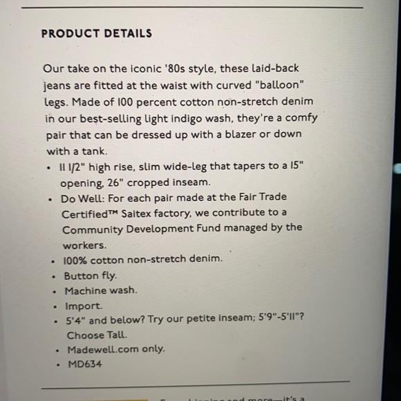 Madewell Balloon Jeans in Fitzgerald Wash - Picture 4 of 4